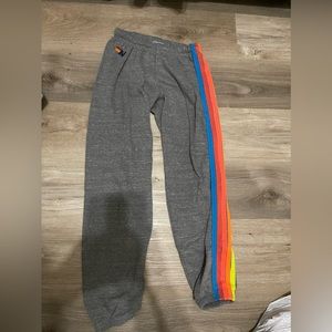KID'S 5 STRIPE SWEATPANTS - HEATHER GREY